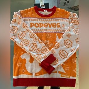 Popeyes Brand ugly Christmas sweater